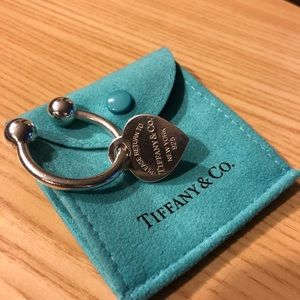 Sterling Silver Tiffany & Co Heart Tag Keychain